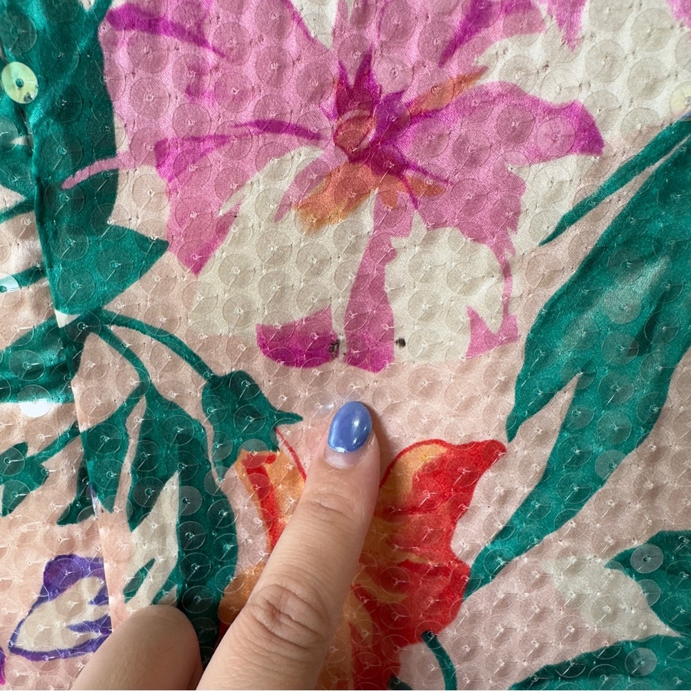 Vintage 80s‎ A.J. Bari Silk Sequin Floral Dress Set Bold Cocktail Party Glam 2 - Picture 12 of 12